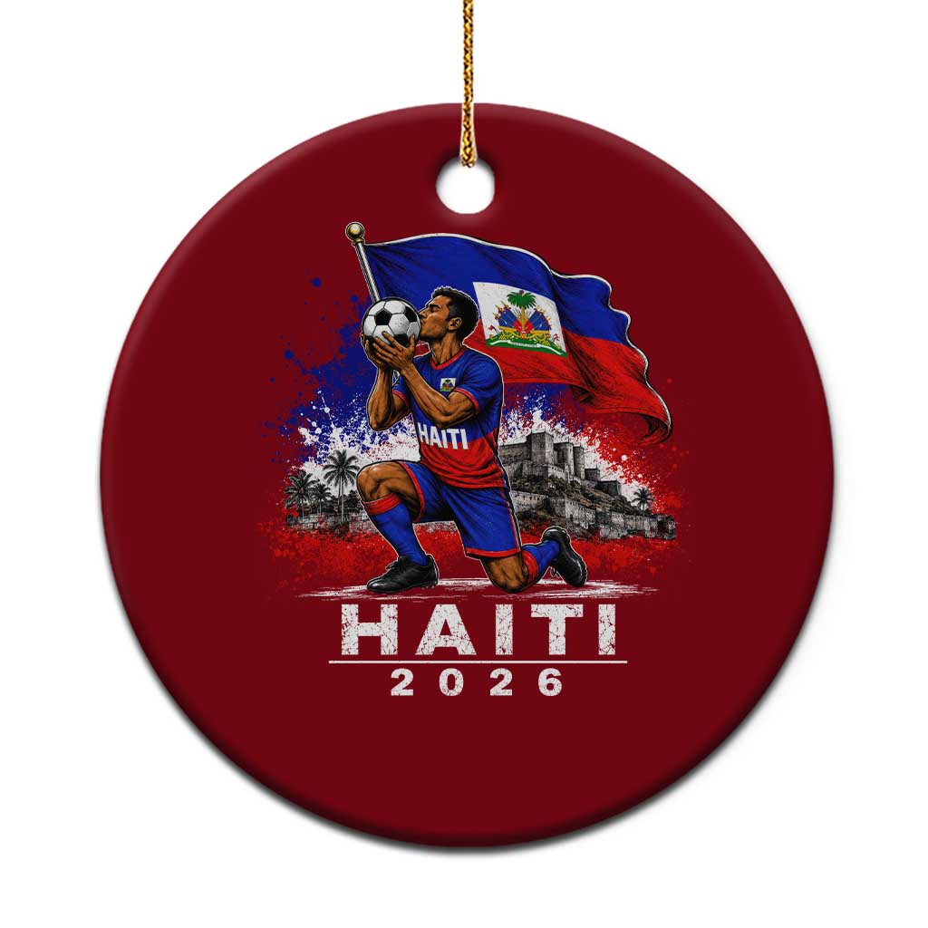 Haiti Soccer 2026 Ceramic Ornament Haitian World Football Fan Ayiti Lover TS10 1pc Red Print Your Wear