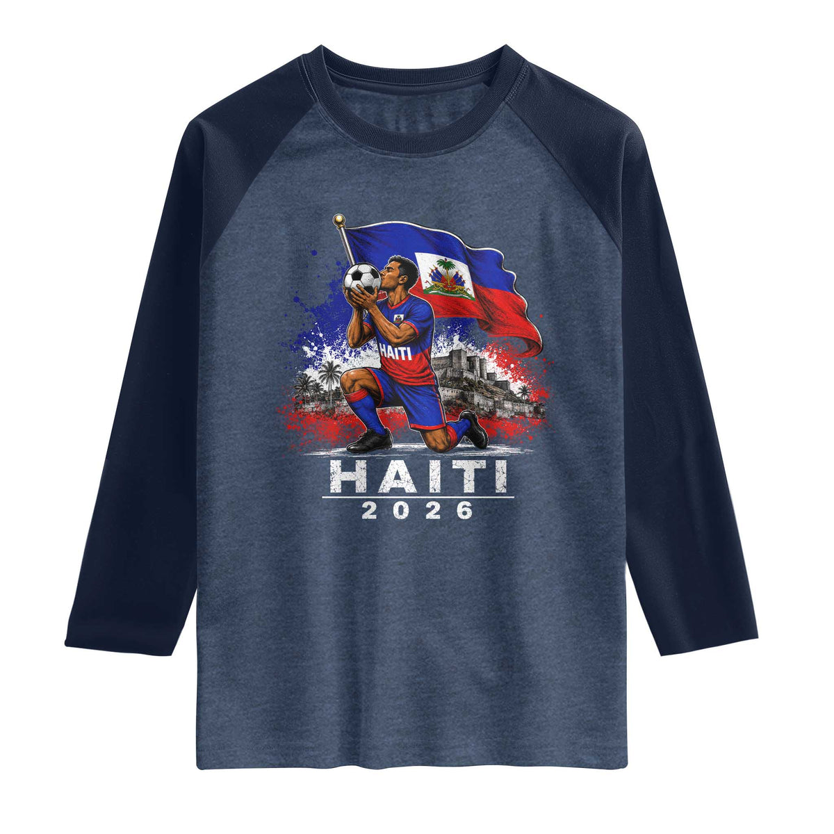Haiti Soccer 2026 Raglan Shirt Haitian World Football Fan Ayiti Lover