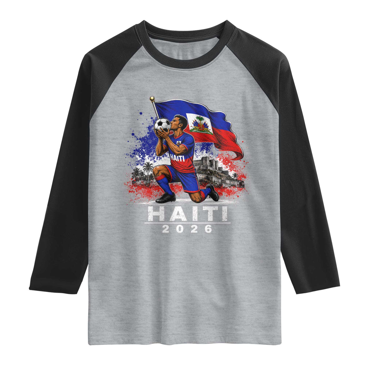 Haiti Soccer 2026 Raglan Shirt Haitian World Football Fan Ayiti Lover