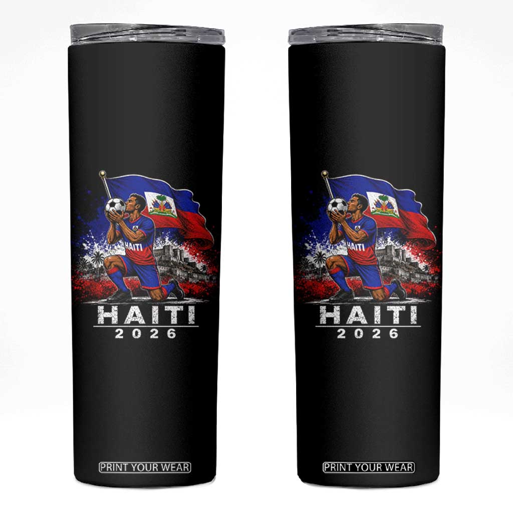 Haiti Soccer 2026 Skinny Tumbler Haitian World Football Fan Ayiti Lover TS10 Black Print Your Wear