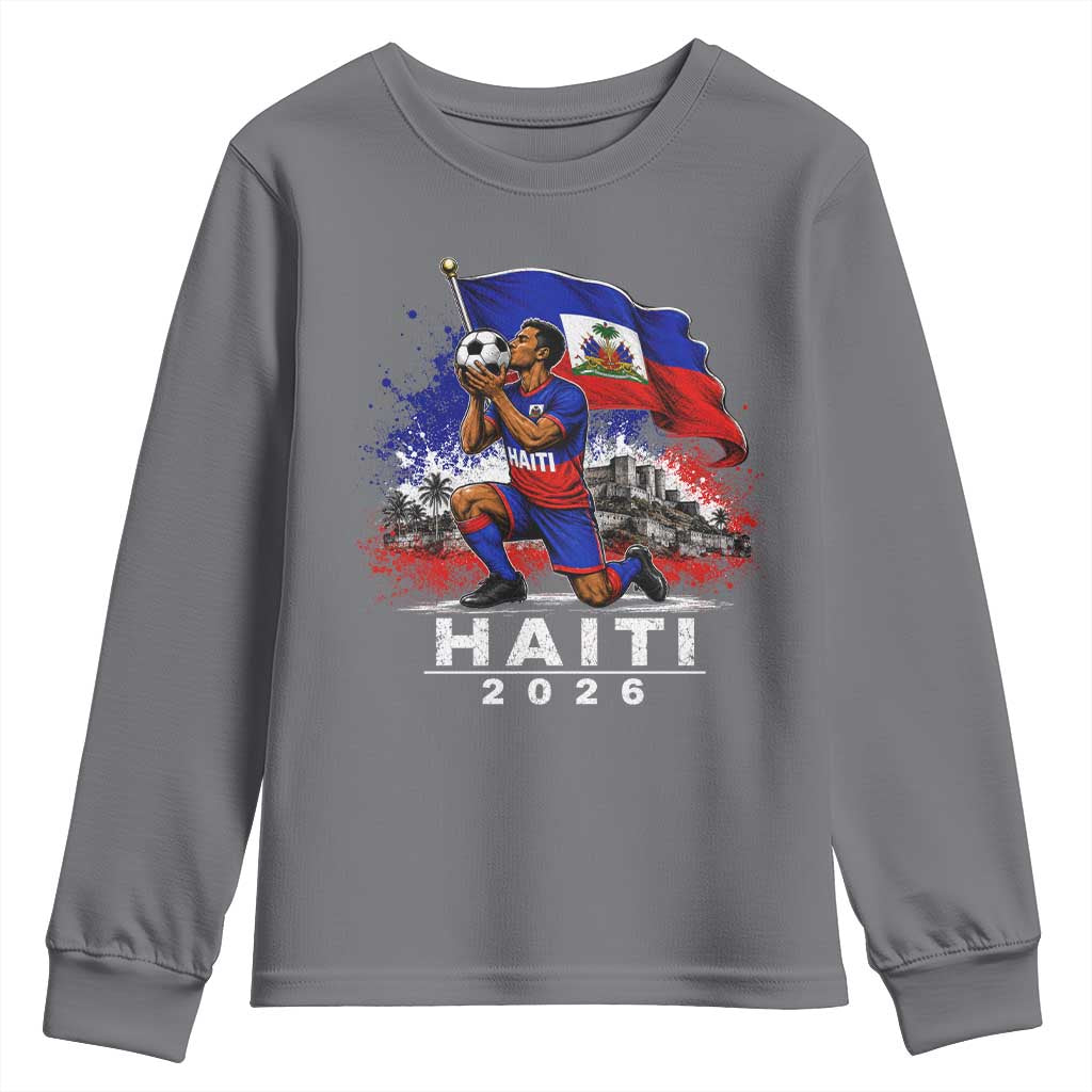 Haiti Soccer 2026 Youth Sweatshirt Haitian World Football Fan Ayiti Lover