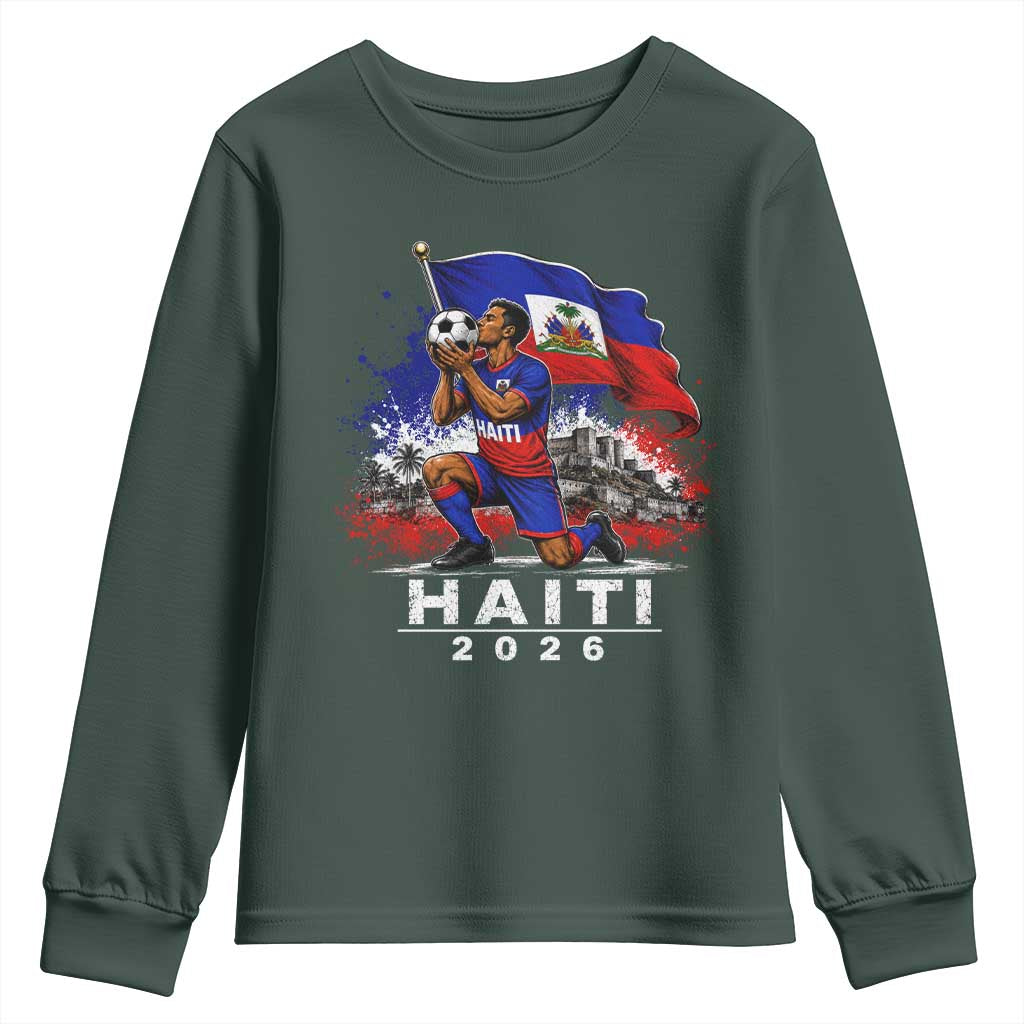 Haiti Soccer 2026 Youth Sweatshirt Haitian World Football Fan Ayiti Lover