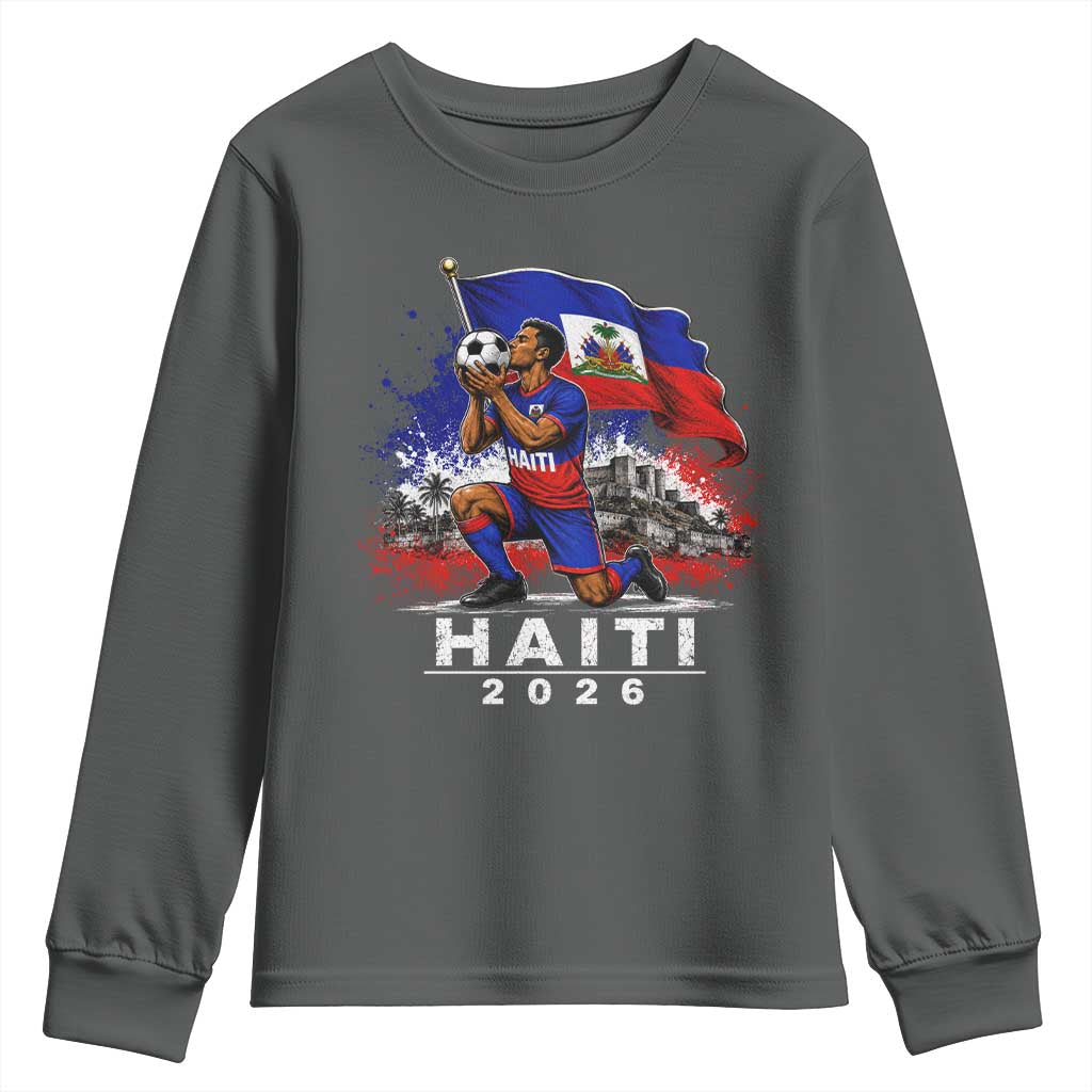 Haiti Soccer 2026 Youth Sweatshirt Haitian World Football Fan Ayiti Lover