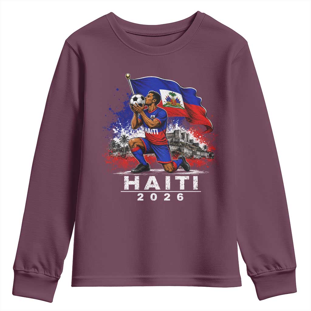 Haiti Soccer 2026 Youth Sweatshirt Haitian World Football Fan Ayiti Lover