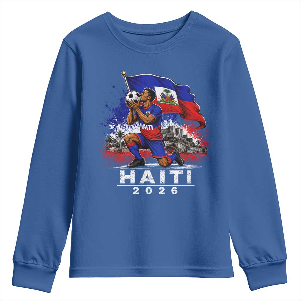 Haiti Soccer 2026 Youth Sweatshirt Haitian World Football Fan Ayiti Lover