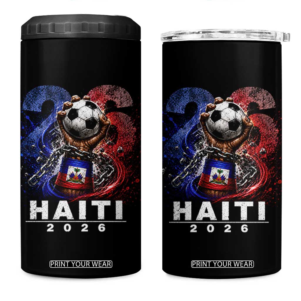 Haiti Soccer 2026 4 in 1 Can Cooler Tumbler World Football Fan Haitian Pride Ayiti