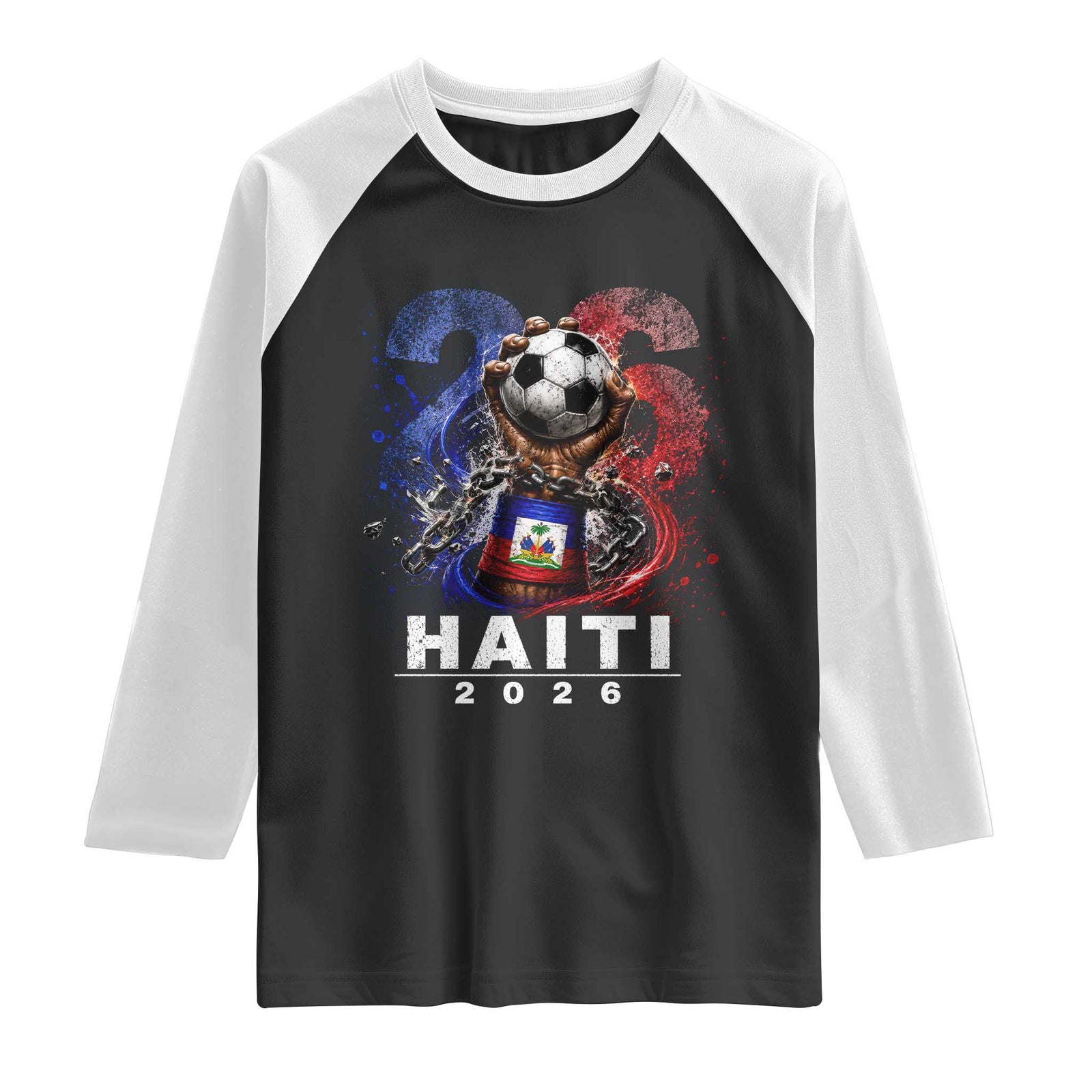 Haiti Soccer 2026 Raglan Shirt World Football Fan Haitian Pride Ayiti TS10 Black White Print Your Wear