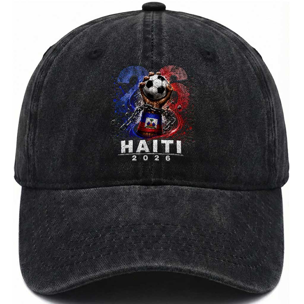 Haiti Soccer 2026 Washed Cotton Baseball Cap World Football Fan Haitian Pride Ayiti