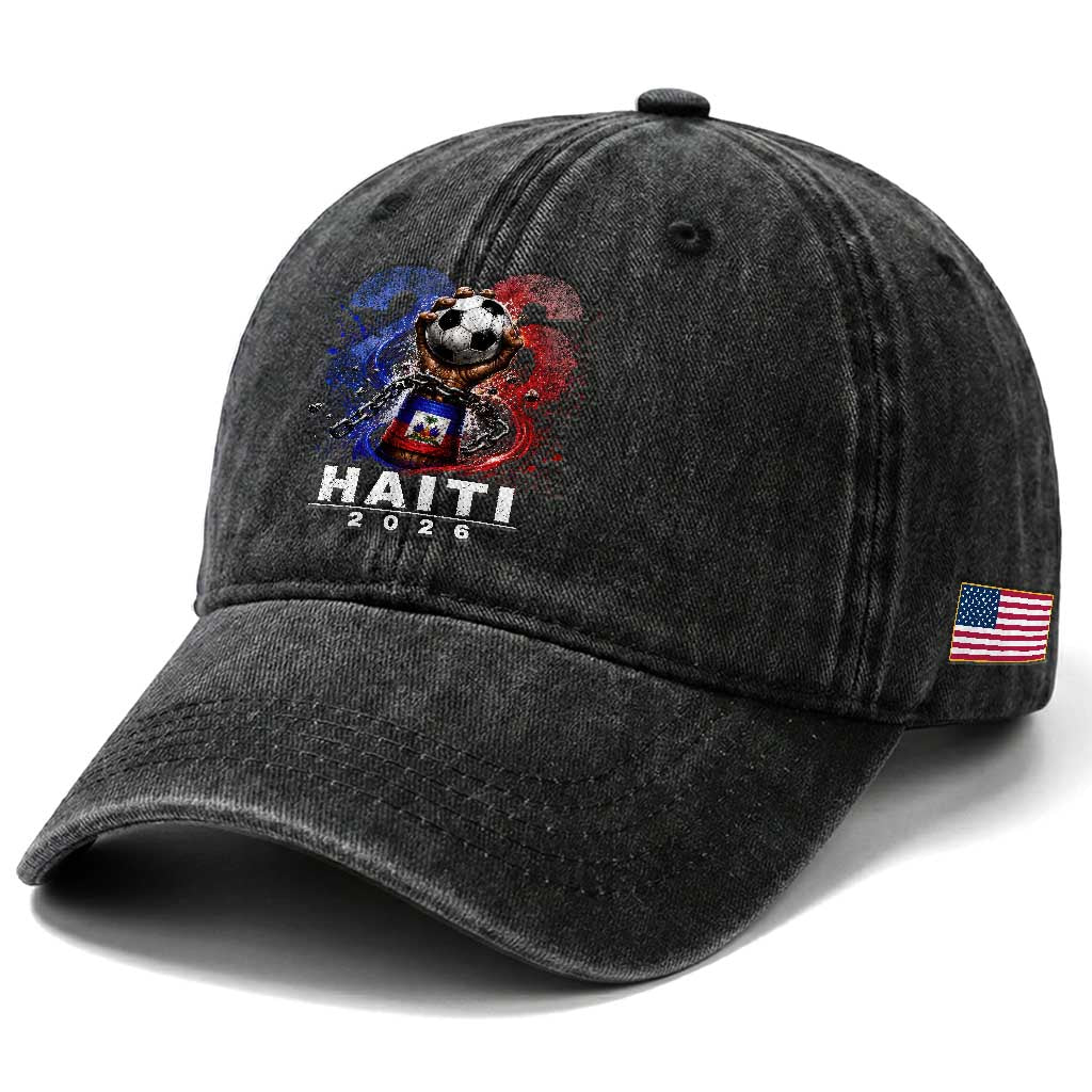 Haiti Soccer 2026 Washed Cotton Baseball Cap World Football Fan Haitian Pride Ayiti