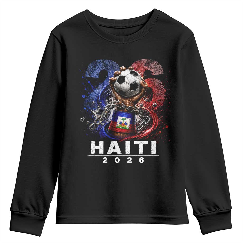 Haiti Soccer 2026 Youth Sweatshirt World Football Fan Haitian Pride Ayiti TS10 Black Print Your Wear