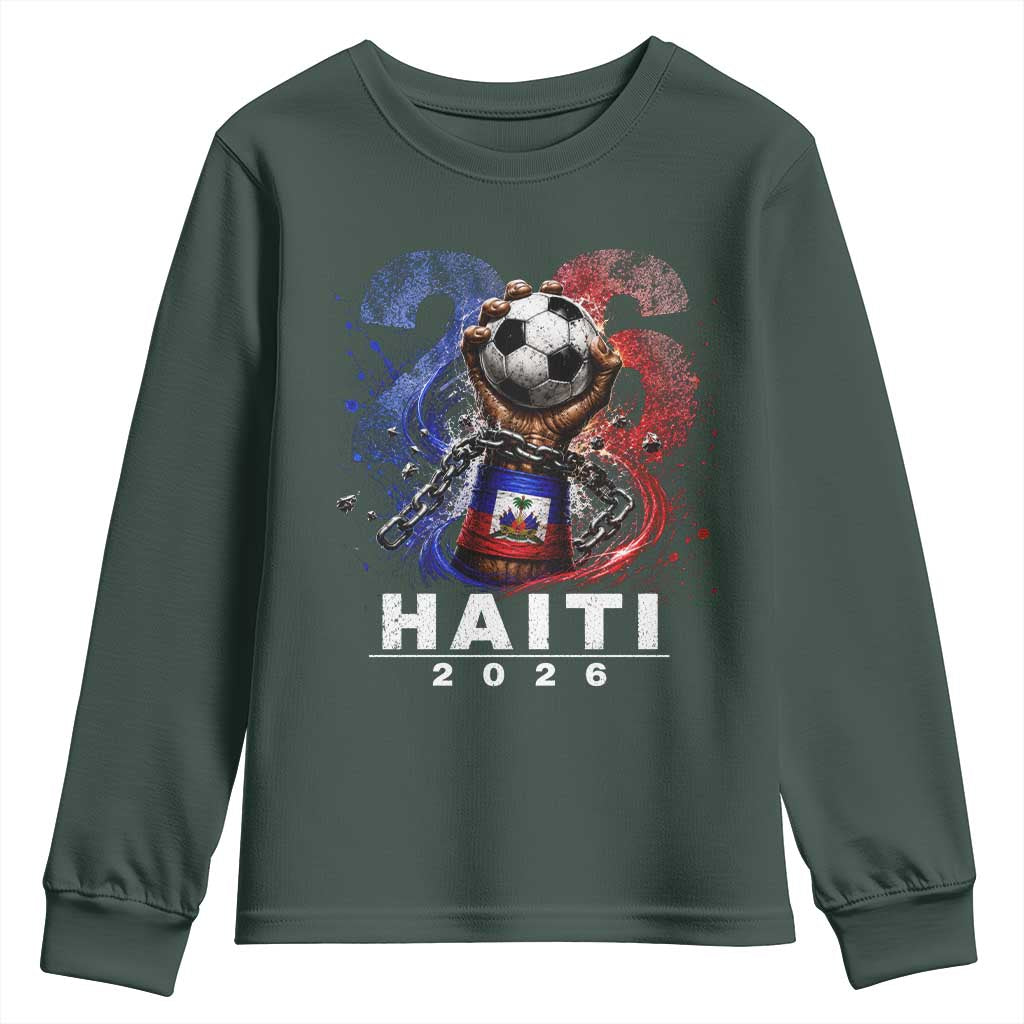 Haiti Soccer 2026 Youth Sweatshirt World Football Fan Haitian Pride Ayiti