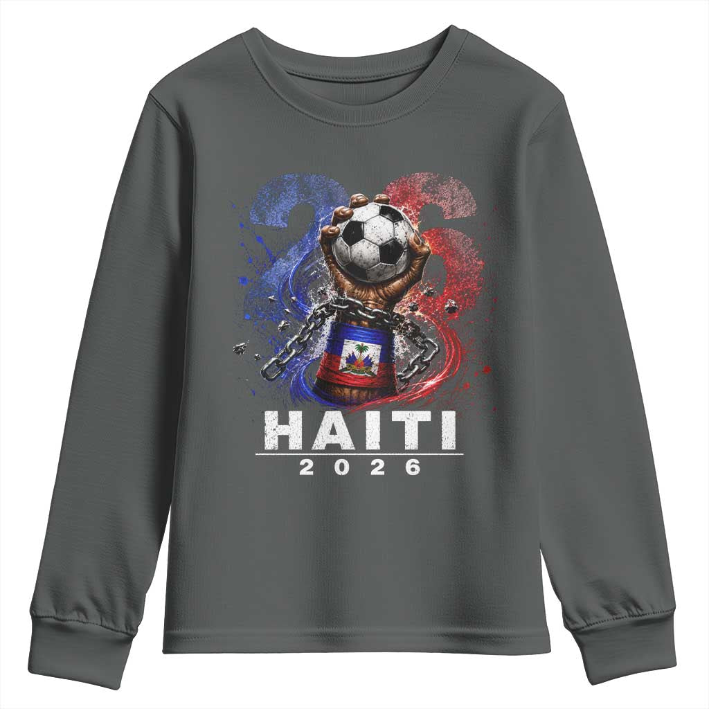 Haiti Soccer 2026 Youth Sweatshirt World Football Fan Haitian Pride Ayiti