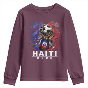 Haiti Soccer 2026 Youth Sweatshirt World Football Fan Haitian Pride Ayiti