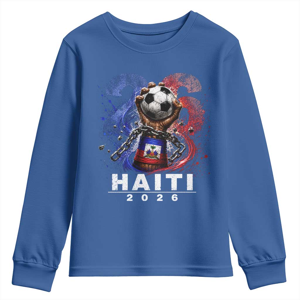 Haiti Soccer 2026 Youth Sweatshirt World Football Fan Haitian Pride Ayiti