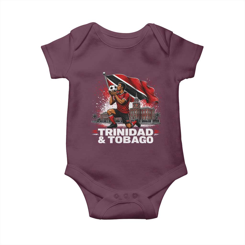 Trinidad and Tobago Soccer Baby Onesie Patriotic Football Fan Caribbean Pride Gift TS10 Maroon Print Your Wear