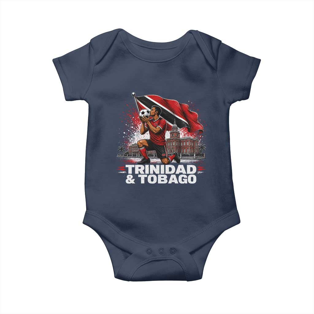 Trinidad and Tobago Soccer Baby Onesie Patriotic Football Fan Caribbean Pride Gift TS10 Navy Print Your Wear