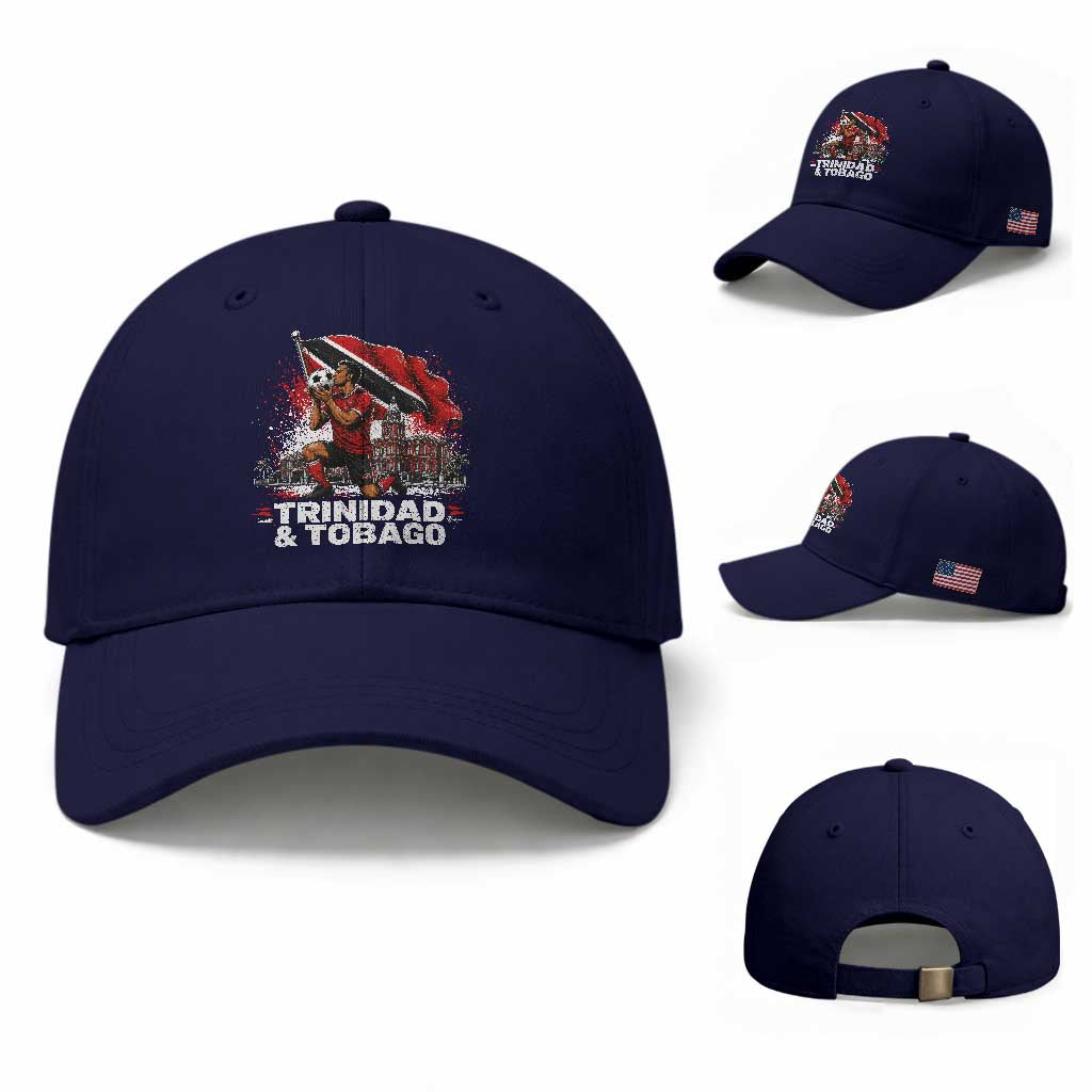 Trinidad and Tobago Soccer Baseball Cap Patriotic Football Fan Caribbean Pride Gift TS10 Baseball Cap Universal Fit Dark Blue Print Your Wear