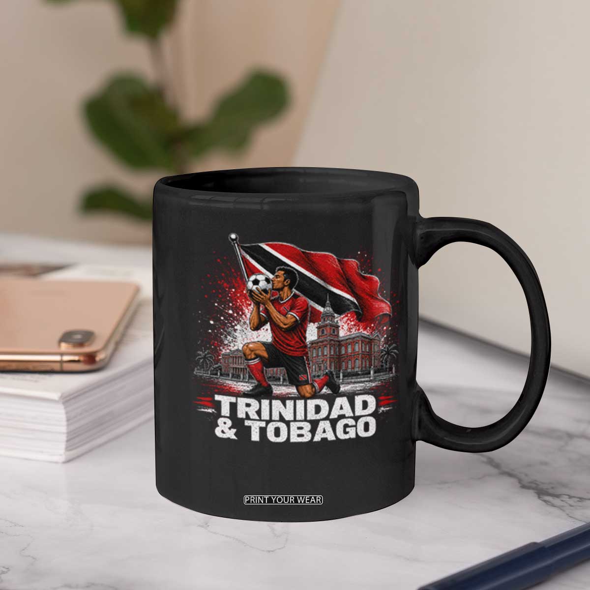 Trinidad and Tobago Soccer Coffee Mug Patriotic Football Fan Caribbean Pride Gift TS10 Print Your Wear