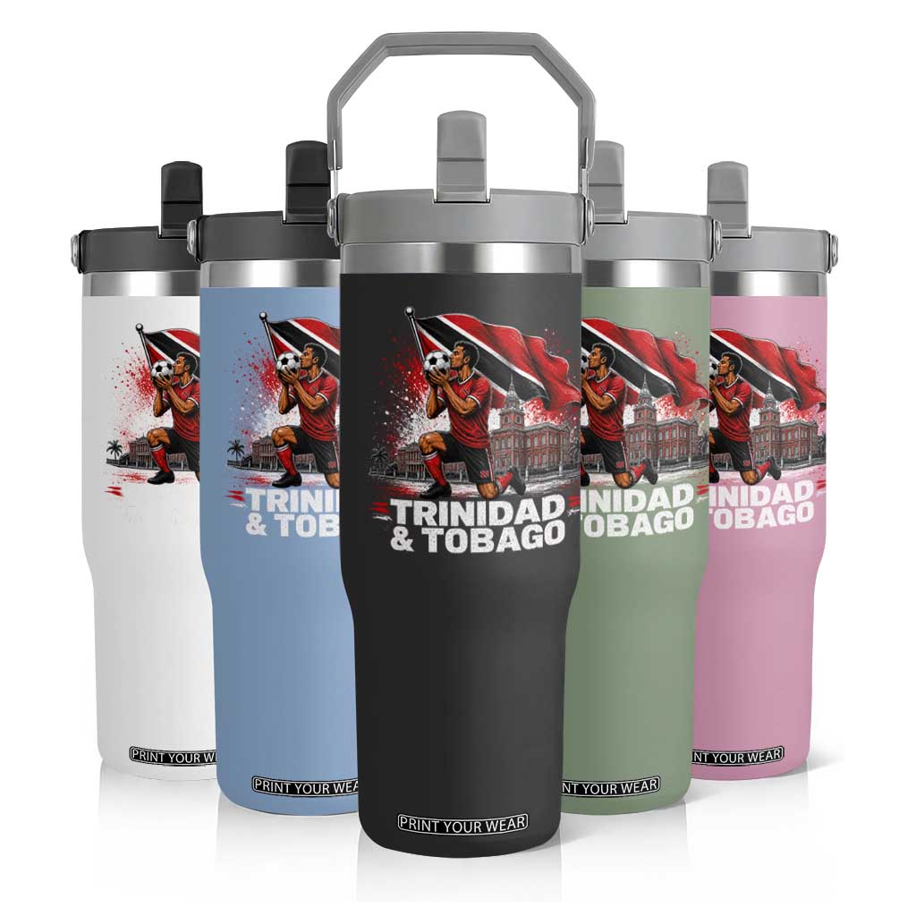 Trinidad and Tobago Soccer Flip Straw Tumbler Patriotic Football Fan Caribbean Pride Gift TS10 Print Your Wear