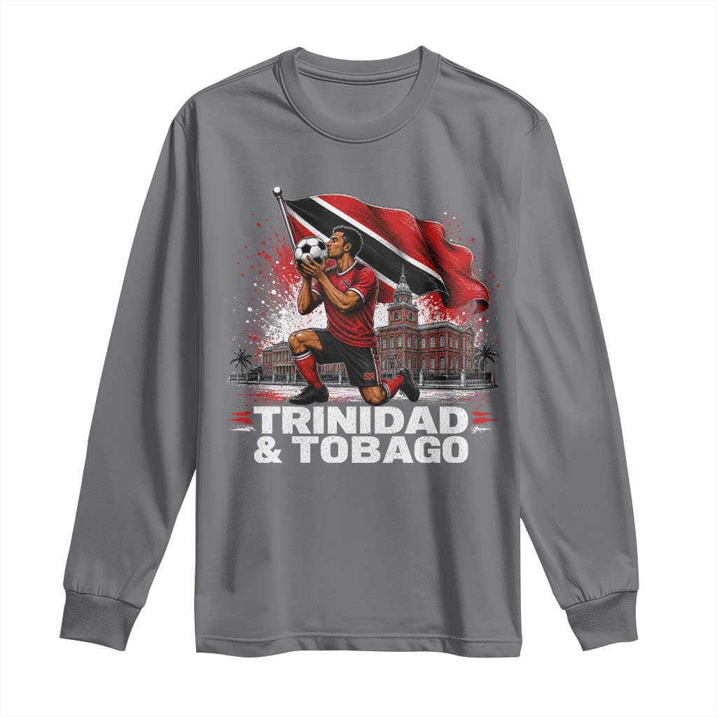 Trinidad and Tobago Soccer Long Sleeve Shirt Patriotic Football Fan Caribbean Pride Gift TS10 Charcoal Print Your Wear