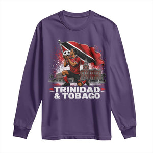 Trinidad and Tobago Soccer Long Sleeve Shirt Patriotic Football Fan Caribbean Pride Gift TS10 S Purple Print Your Wear