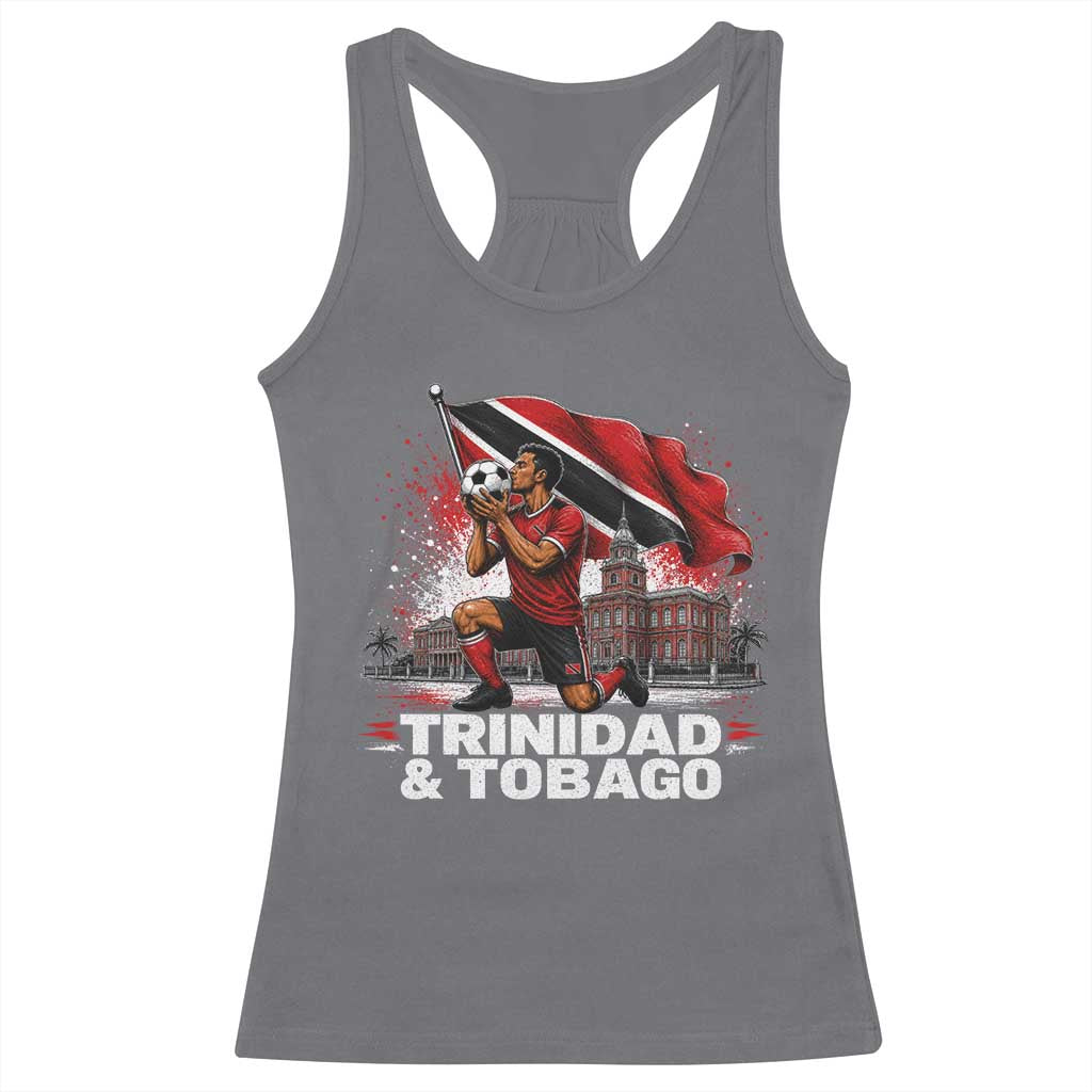 Trinidad and Tobago Soccer Racerback Tank Top Patriotic Football Fan Caribbean Pride Gift TS10 Charcoal Print Your Wear