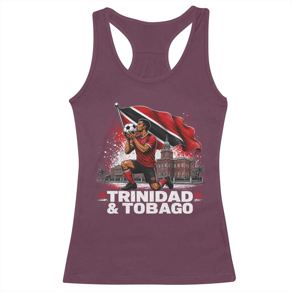Trinidad and Tobago Soccer Racerback Tank Top Patriotic Football Fan Caribbean Pride Gift TS10 Maroon Print Your Wear