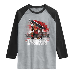 Trinidad and Tobago Soccer Raglan Shirt Patriotic Football Fan Caribbean Pride Gift TS10 Heather Gray Black Print Your Wear