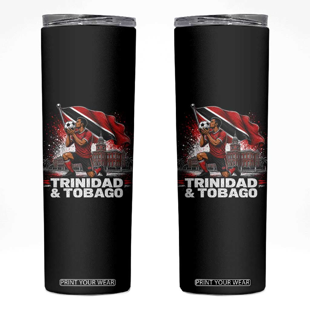 Trinidad and Tobago Soccer Skinny Tumbler Patriotic Football Fan Caribbean Pride Gift TS10 Black Print Your Wear