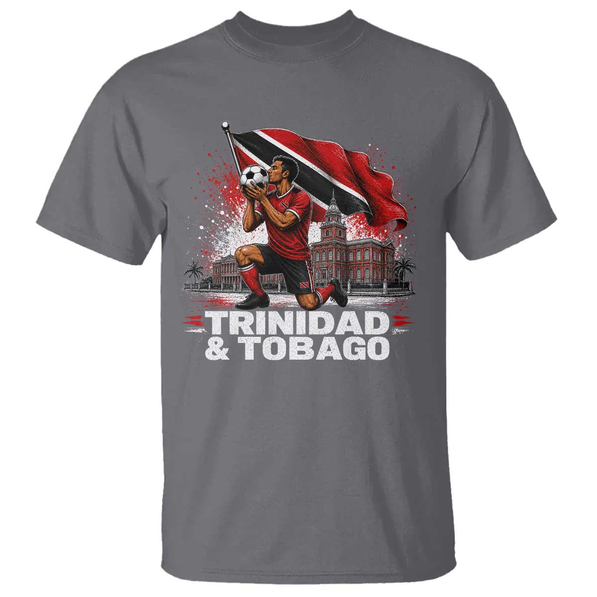 Trinidad and Tobago Soccer T Shirt Patriotic Football Fan Caribbean Pride Gift TS10 Charcoal Print Your Wear