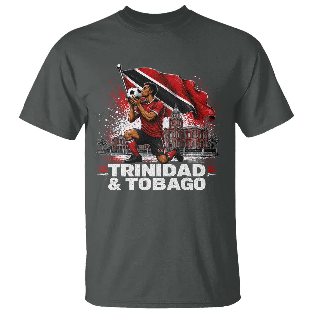 Trinidad and Tobago Soccer T Shirt Patriotic Football Fan Caribbean Pride Gift TS10 Dark Heather Print Your Wear