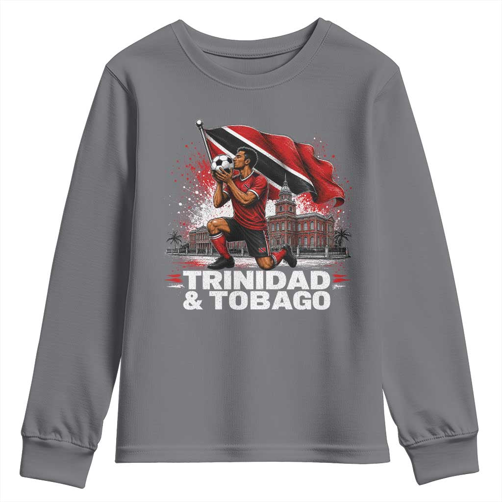 Trinidad and Tobago Soccer Youth Sweatshirt Patriotic Football Fan Caribbean Pride Gift TS10 Charcoal Print Your Wear