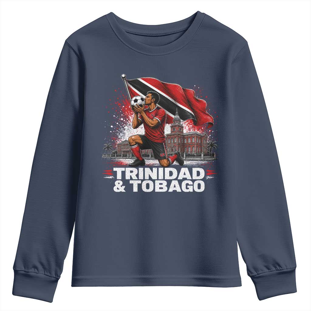 Trinidad and Tobago Soccer Youth Sweatshirt Patriotic Football Fan Caribbean Pride Gift TS10 Navy Print Your Wear