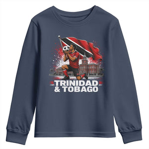 Trinidad and Tobago Soccer Youth Sweatshirt Patriotic Football Fan Caribbean Pride Gift TS10 Navy Print Your Wear
