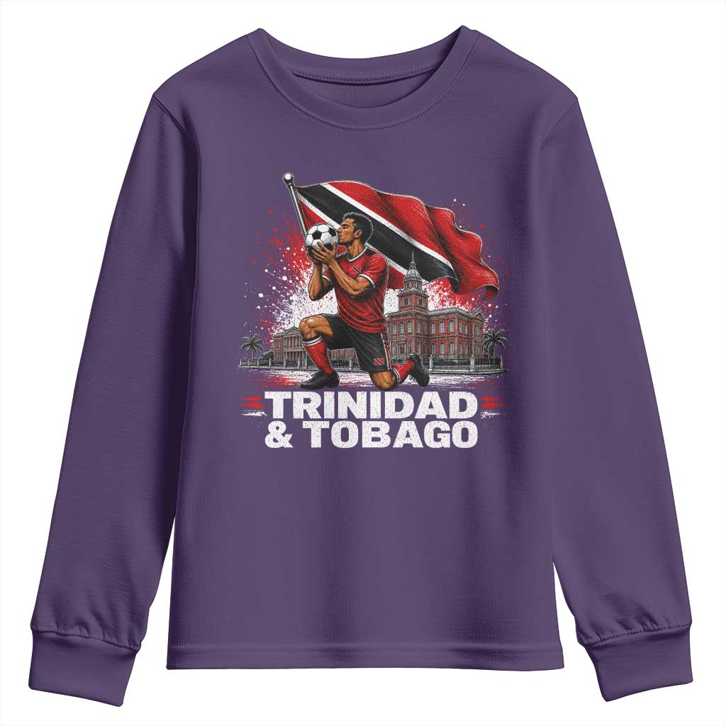 Trinidad and Tobago Soccer Youth Sweatshirt Patriotic Football Fan Caribbean Pride Gift TS10 Purple Print Your Wear