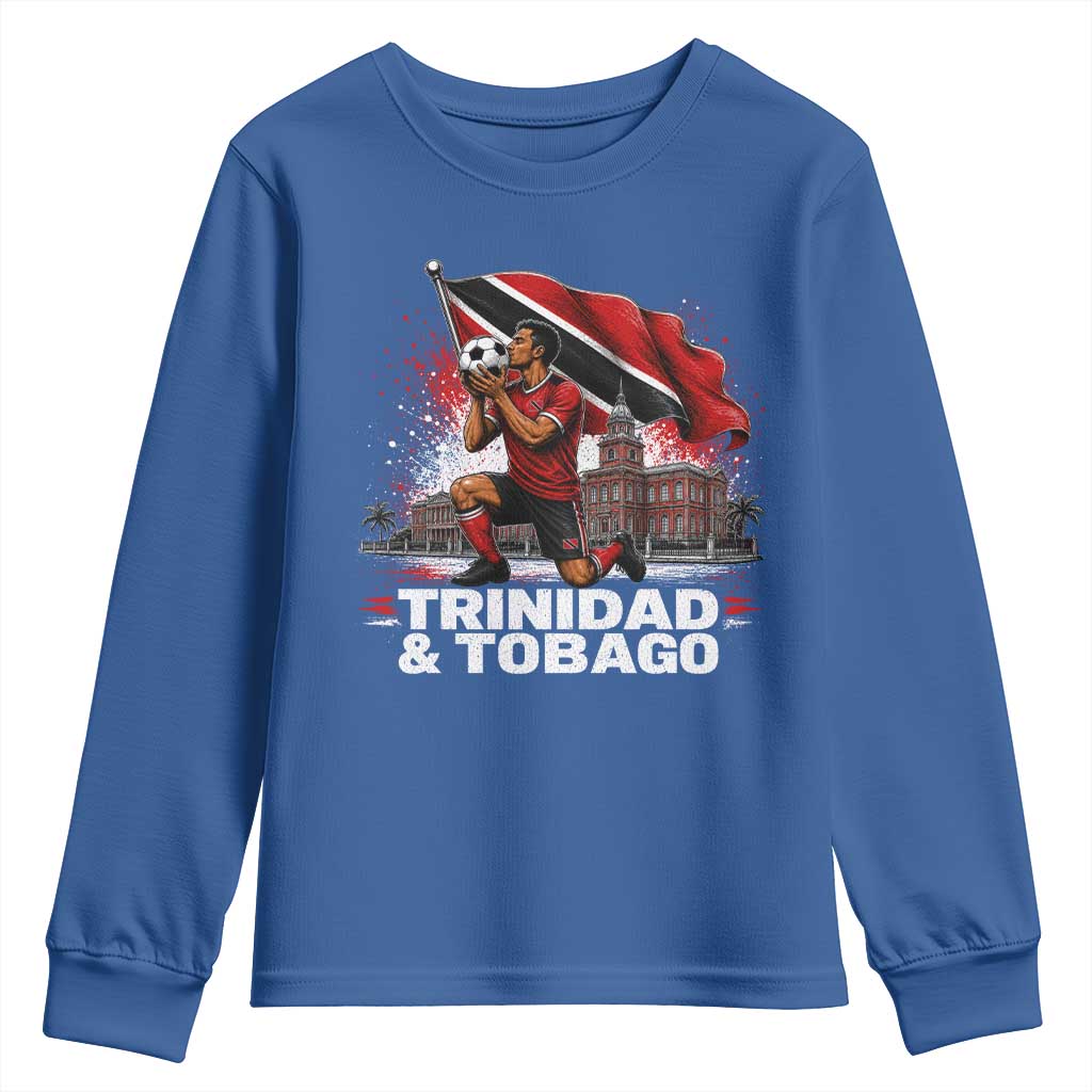 Trinidad and Tobago Soccer Youth Sweatshirt Patriotic Football Fan Caribbean Pride Gift TS10 Royal Blue Print Your Wear