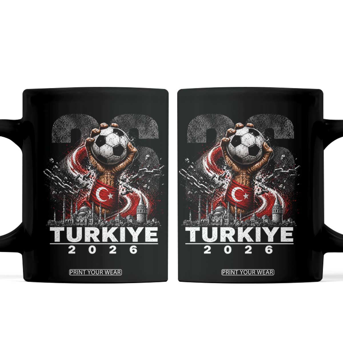 Turkish Soccer Coffee Mug Turkey Football Fan Vintage Turkish Pride TS10 Black Print Your Wear