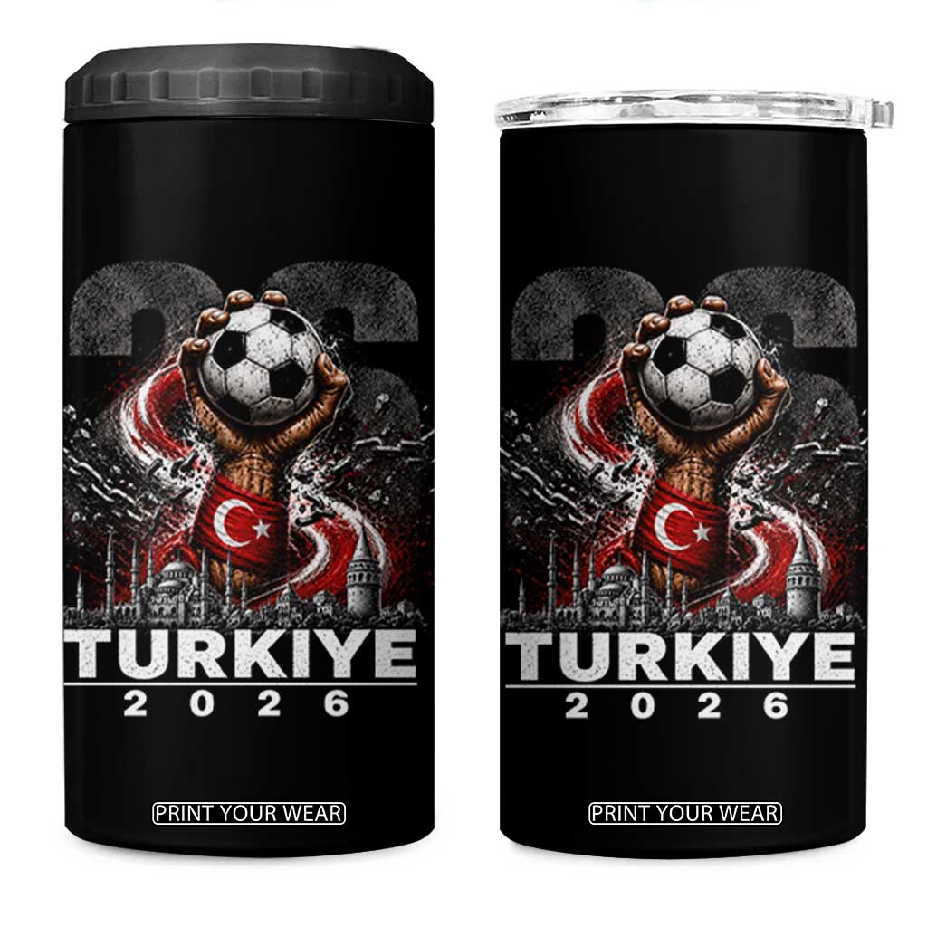 Turkish Soccer 4 in 1 Can Cooler Tumbler Turkey Football Fan Vintage Turkish Pride