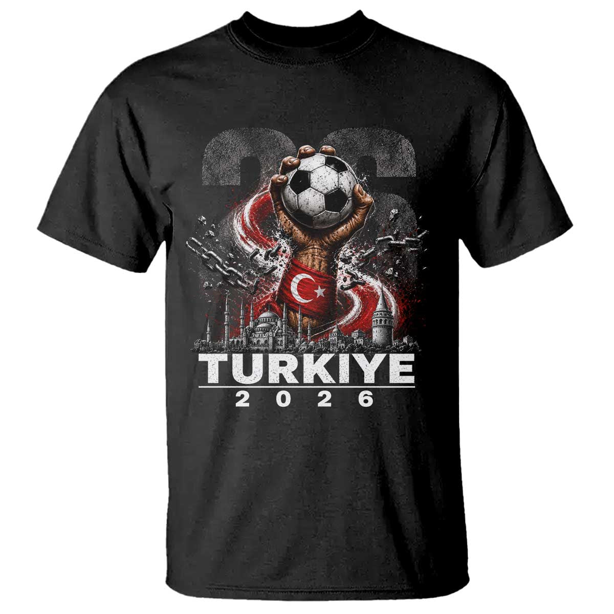Turkish Soccer T Shirt Turkey Football Fan Vintage Turkish Pride TS10 Black Print Your Wear