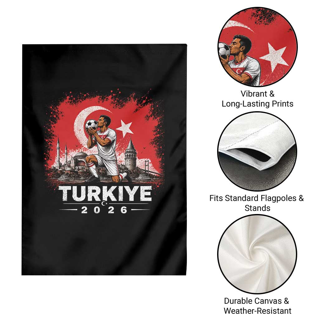 Turkish Soccer 2026 Garden Flag Turkey Football Fan Vintage Turkish Pride