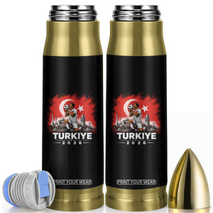 Turkish Soccer 2026 Bullet Tumbler Turkey Football Fan Vintage Turkish Pride TS10 Black Print Your Wear