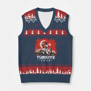 Turkish Soccer 2026 V-Neck Knit Sweater Vest Turkey Football Fan Vintage Turkish Pride
