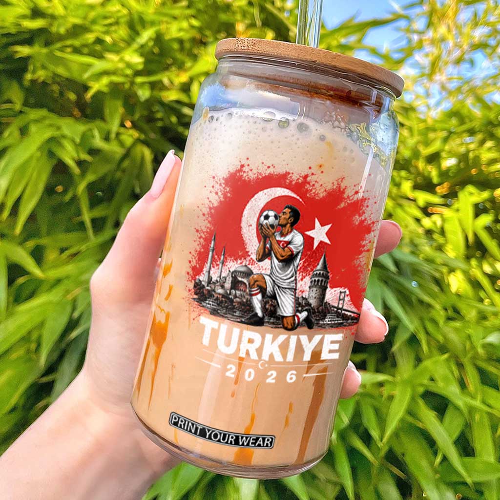 Turkish Soccer 2026 Glass Can Turkey Football Fan Vintage Turkish Pride