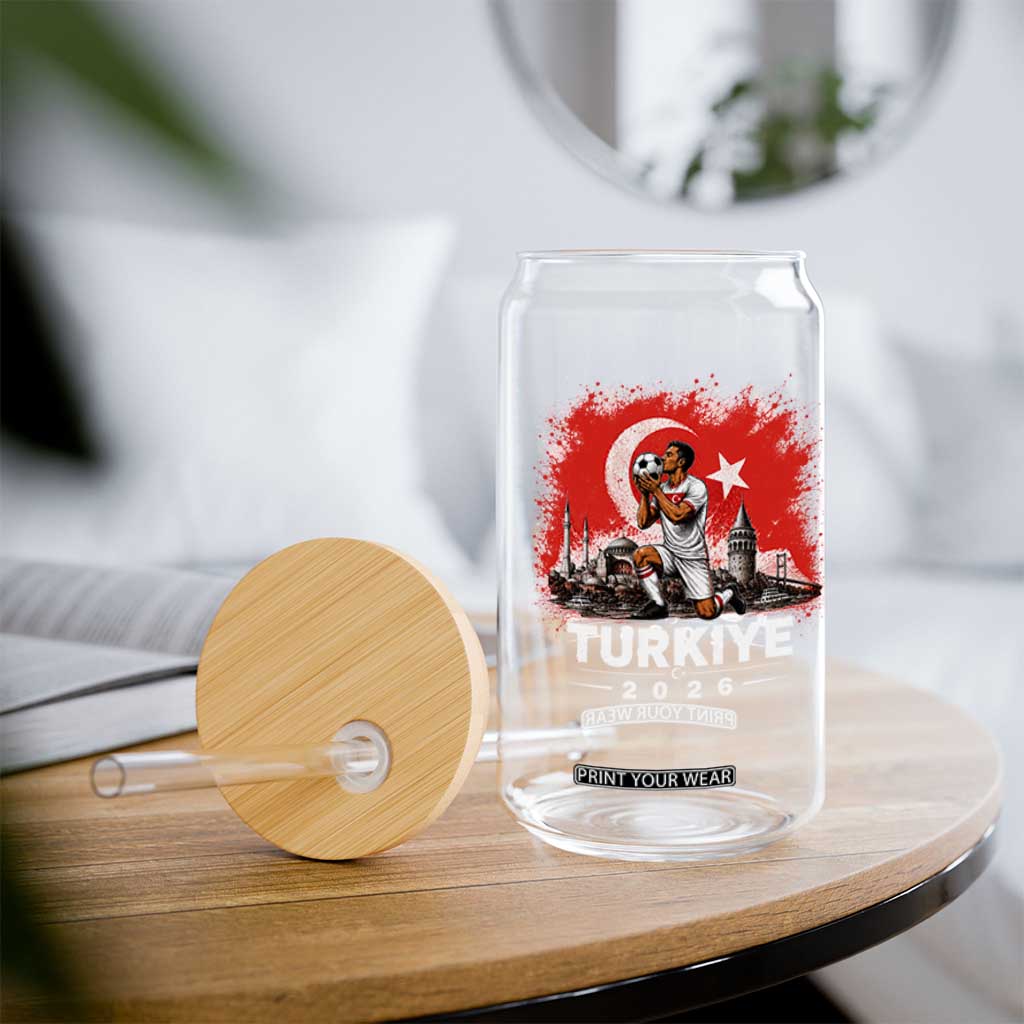 Turkish Soccer 2026 Glass Can Turkey Football Fan Vintage Turkish Pride