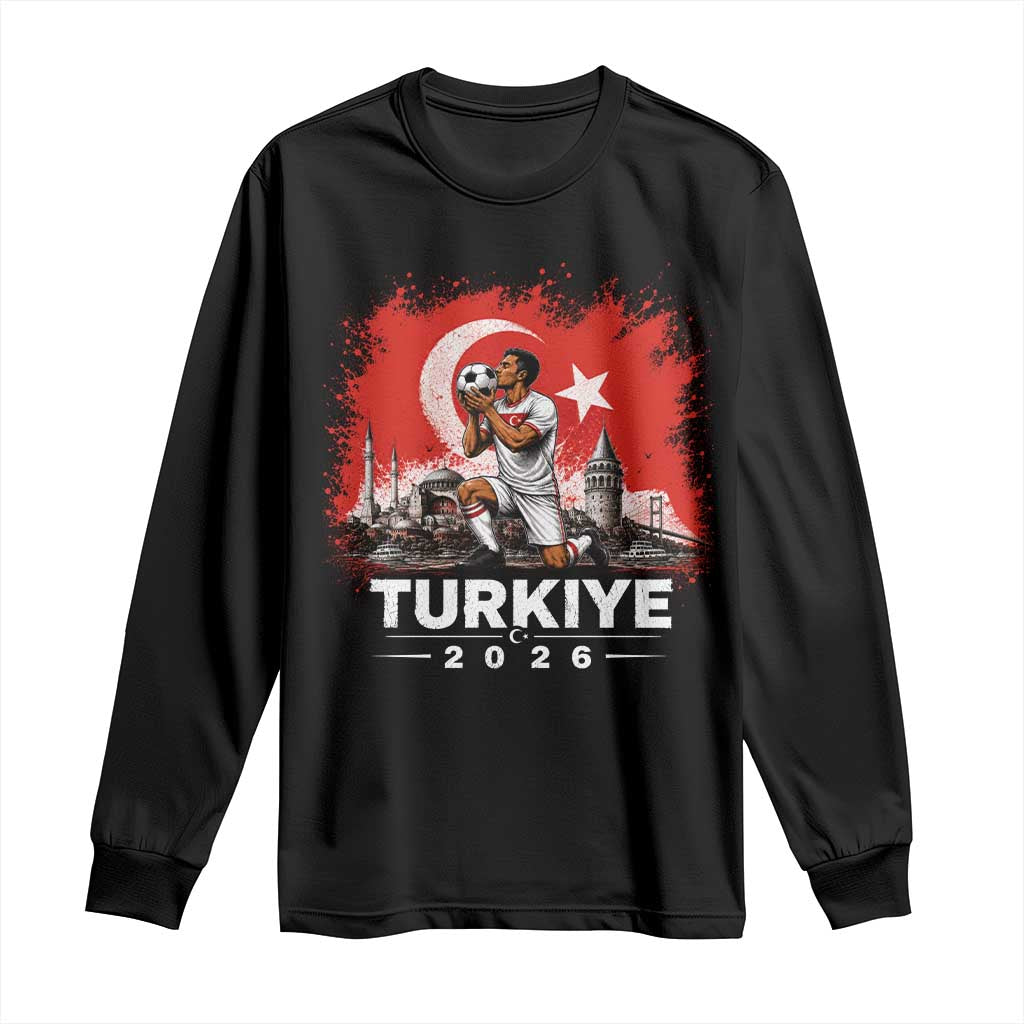 Turkish Soccer 2026 Long Sleeve Shirt Turkey Football Fan Vintage Turkish Pride TS10 Black Print Your Wear