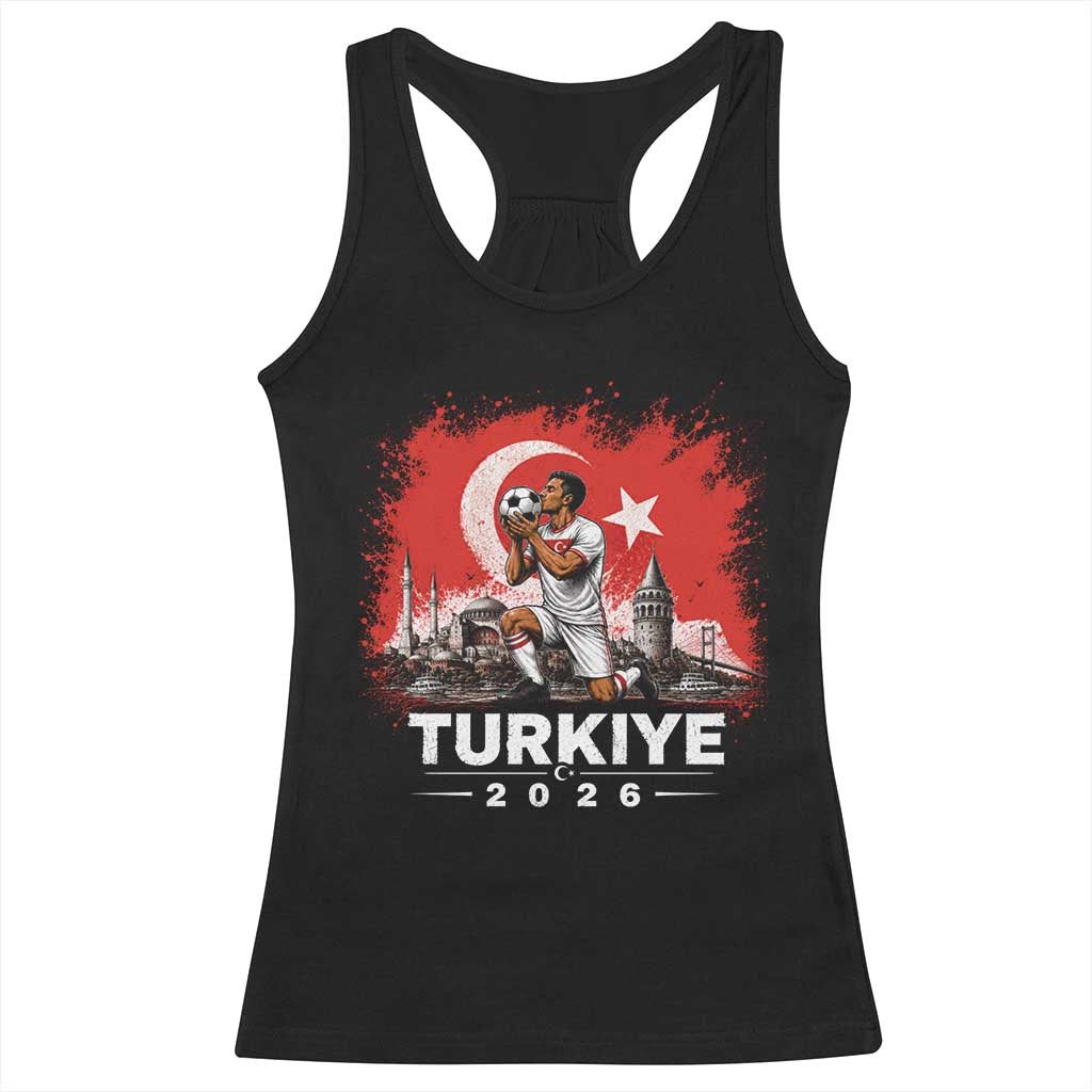 Turkish Soccer 2026 Racerback Tank Top Turkey Football Fan Vintage Turkish Pride TS10 Black Print Your Wear