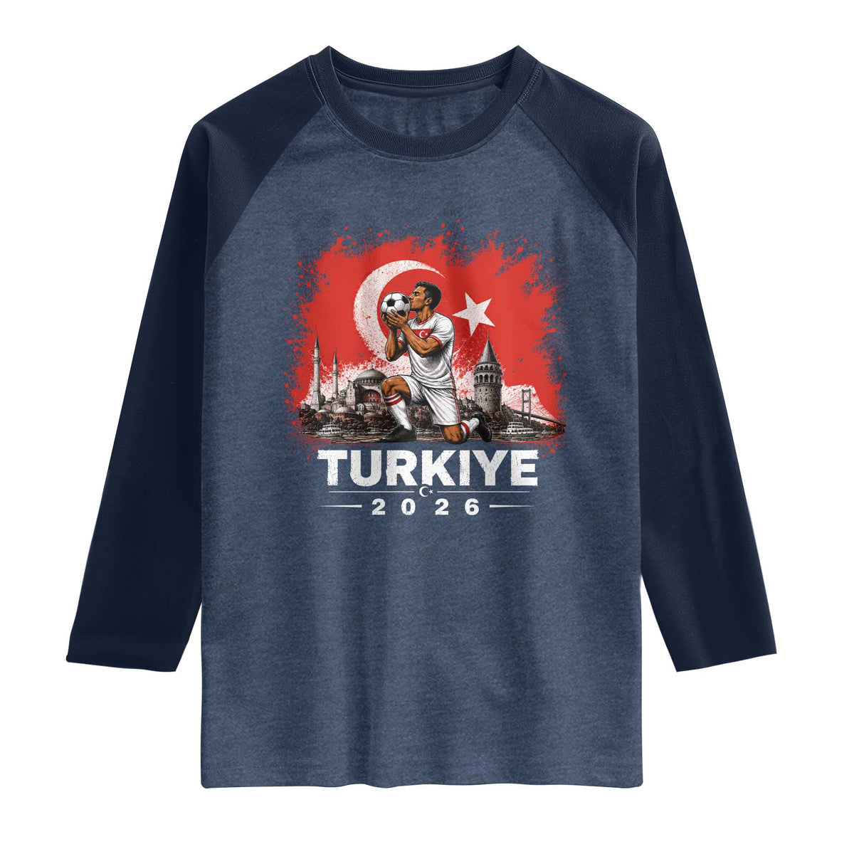 Turkish Soccer 2026 Raglan Shirt Turkey Football Fan Vintage Turkish Pride