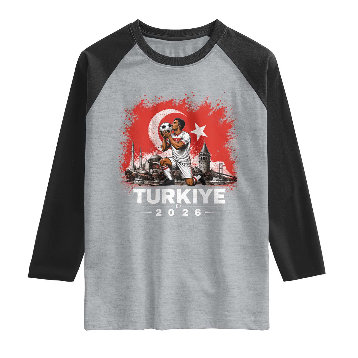 Turkish Soccer 2026 Raglan Shirt Turkey Football Fan Vintage Turkish Pride