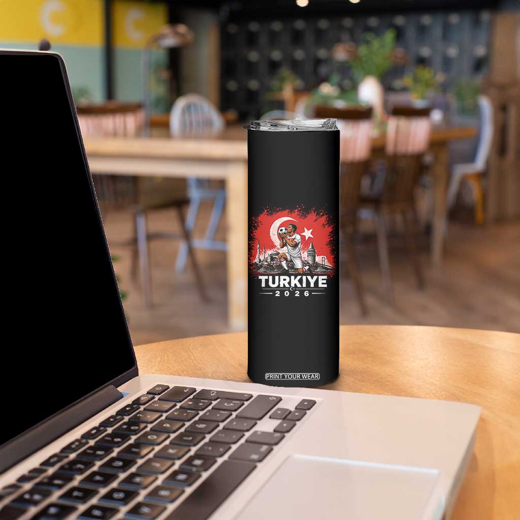 Turkish Soccer 2026 Skinny Tumbler Turkey Football Fan Vintage Turkish Pride TS10 Print Your Wear