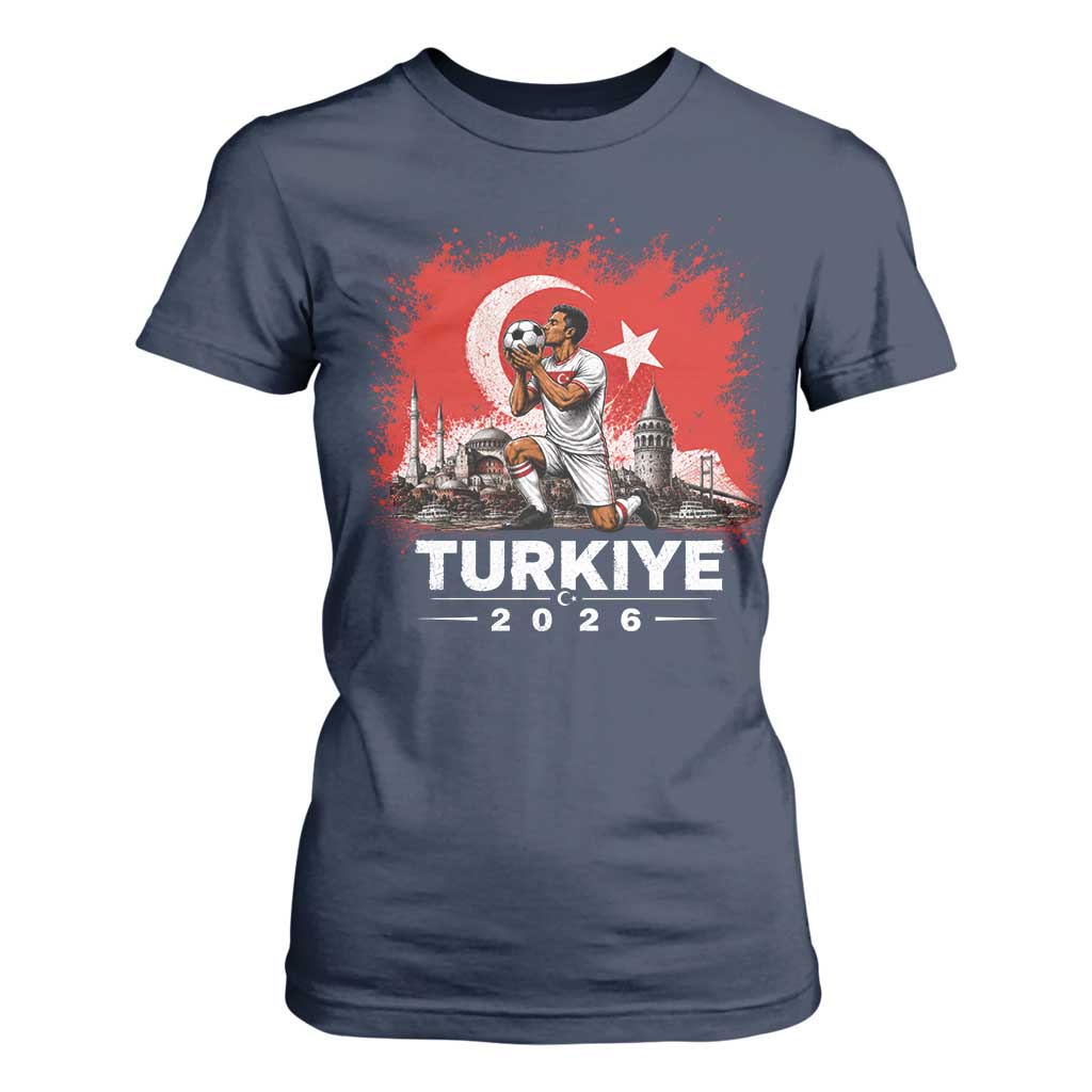 Turkish Soccer 2026 T Shirt For Women Turkey Football Fan Vintage Turkish Pride